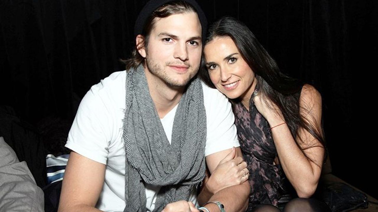 Ashton Kutcher and his first wife Demi Moore