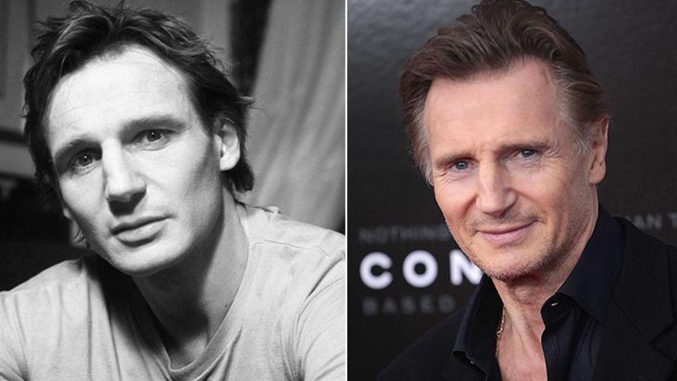 Liam Neeson then and now